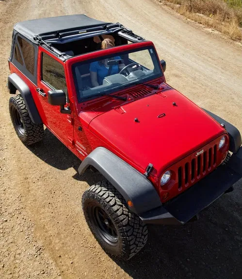 54722-35 – BESTOP Soft Top, Black Diamond Fabric Without Doors With Tinted Vinyl Side and Rear Windows With Sunroof I...